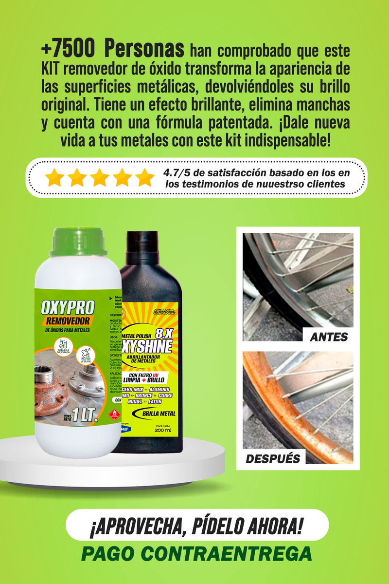 PACK QUITA OXIDO Y ABRILLANTA (OXYPRO + OXYSHINE) THE BEST QUALITY