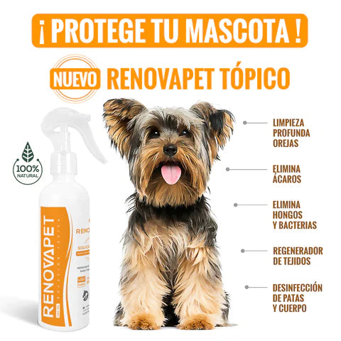 Renovapet tópico 🐶 Protege La Piel De Bacterias, Elimina Sarna y Ácaros 🐕🐈